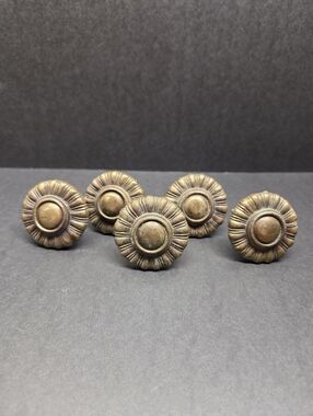 Lot Of 5 Vtg Brass Drawer Pulls 1.75" Wide Made In Canada With Screws